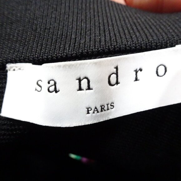 Sandro Paris Black Skirt size 1 Ruffled Pockets Detail A-Line Short - Picture 5 of 6